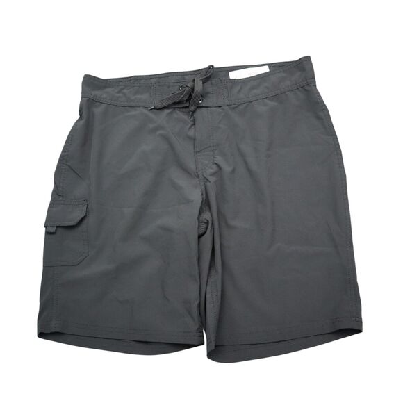 Kanu Surf Shorts Womens 12 Black Plain Flat Front Drawstring Pockets Activewear - Picture 1 of 12